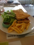 Cafe Uma's Club House sandwich with the works.